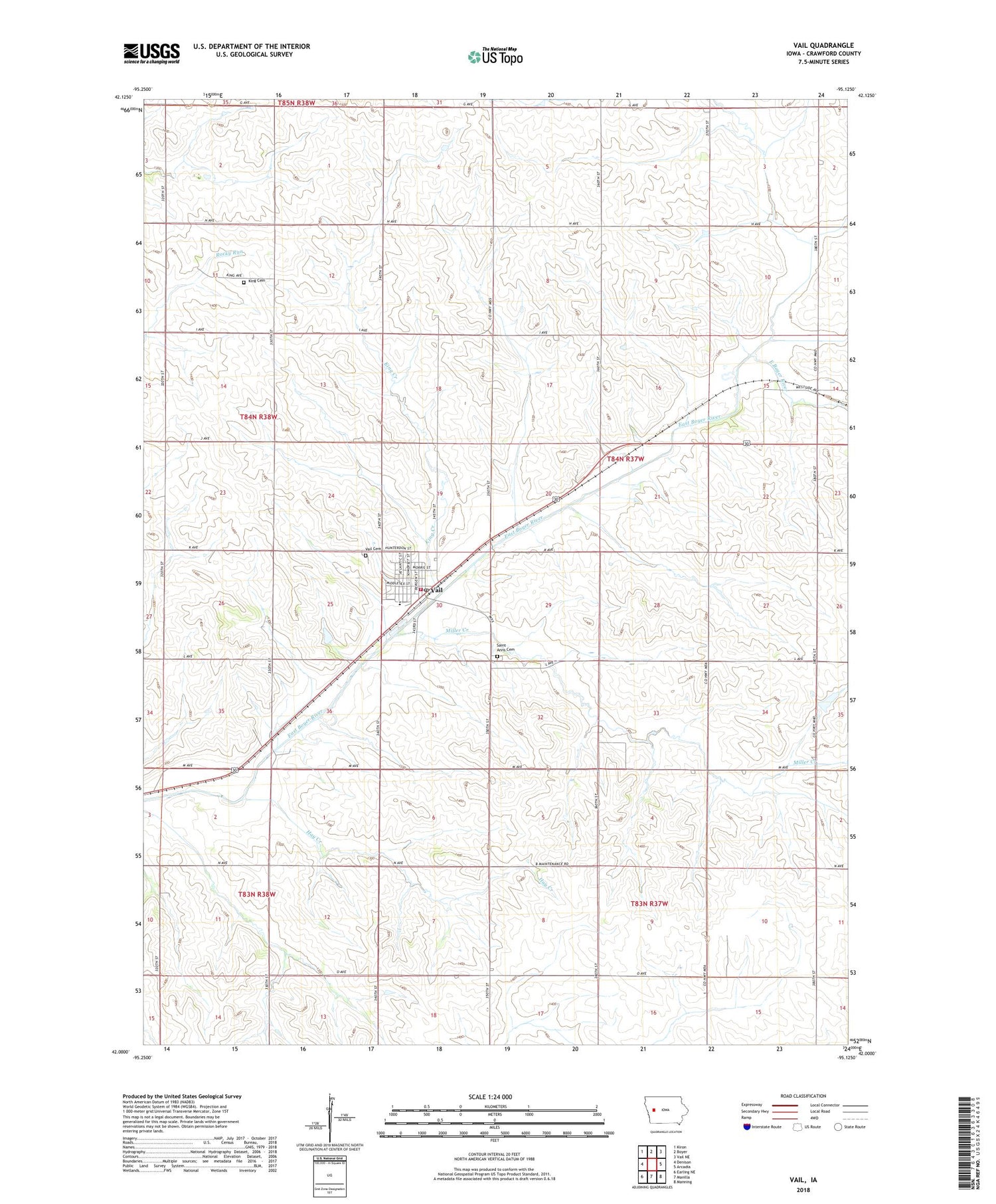 Vail Iowa US Topo Map Image