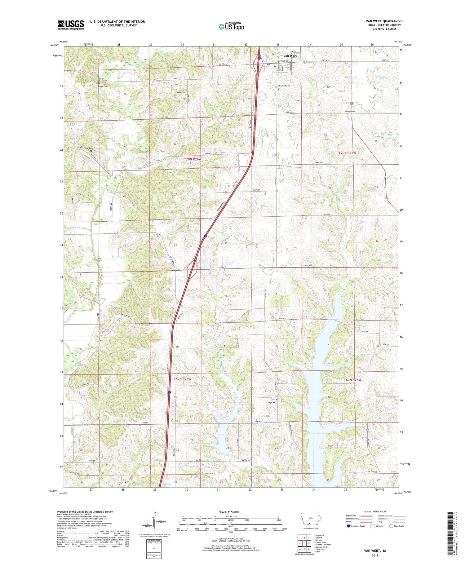 Van Wert Iowa US Topo Map Image