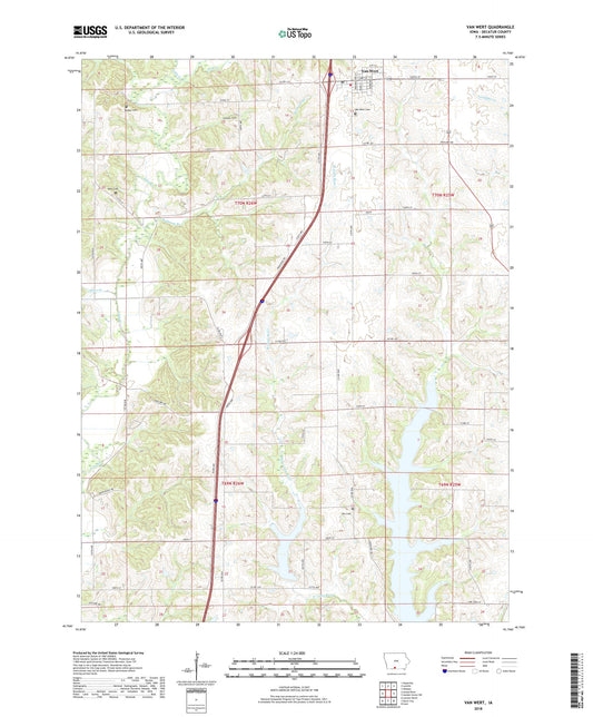 Van Wert Iowa US Topo Map Image