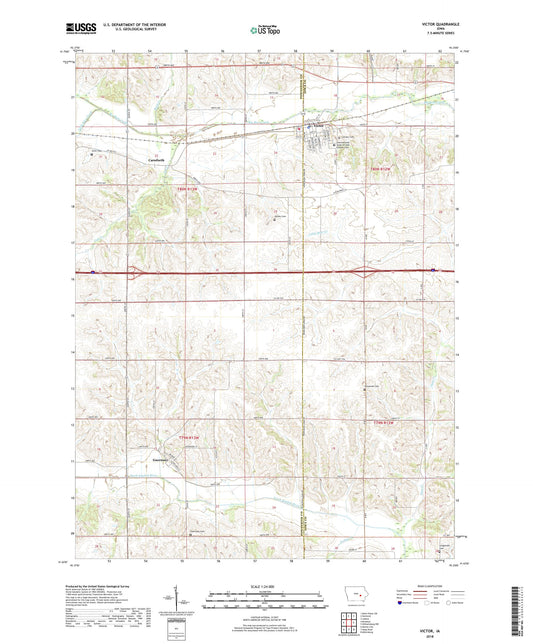 Victor Iowa US Topo Map Image
