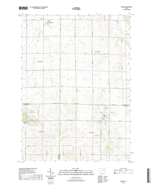 Walker Iowa US Topo Map Image