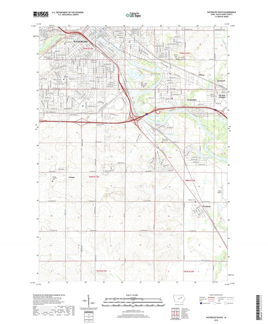 Waterloo South Iowa US Topo Map Image