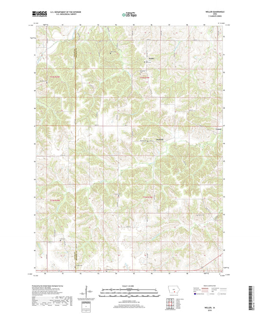 Weller Iowa US Topo Map Image