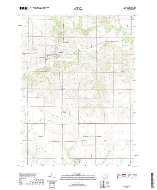 Wellman Iowa US Topo Map Image