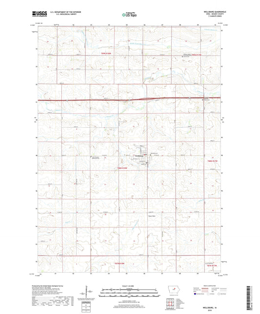 Wellsburg Iowa US Topo Map Image