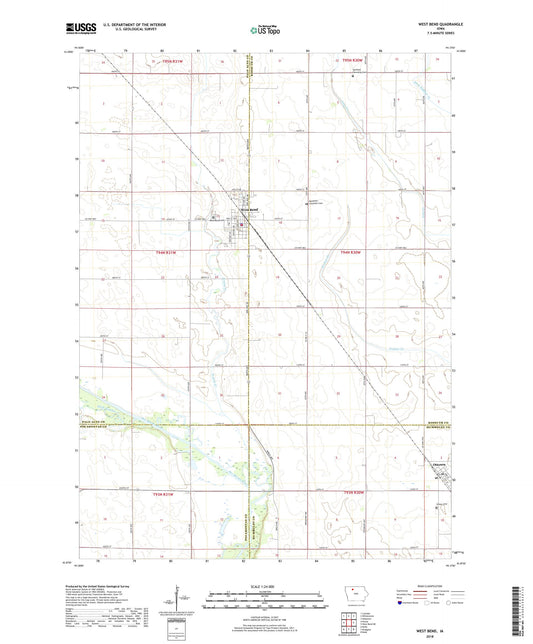 West Bend Iowa US Topo Map Image