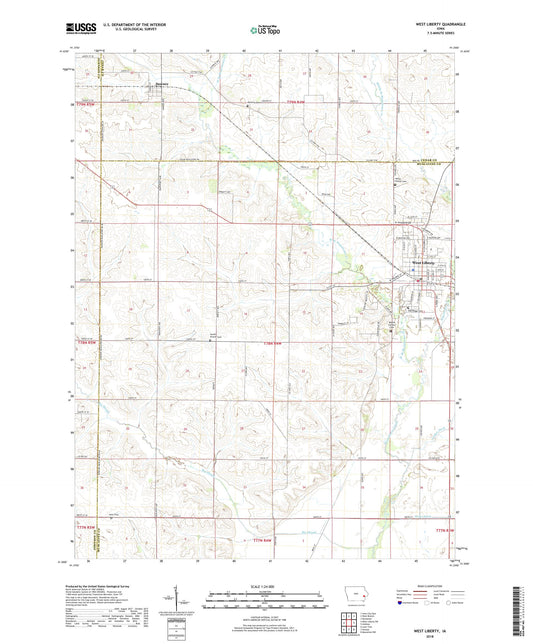 West Liberty Iowa US Topo Map Image