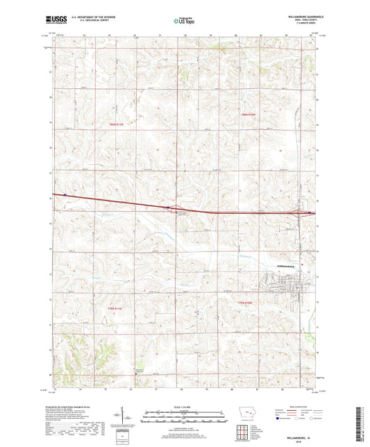 Williamsburg Iowa US Topo Map Image