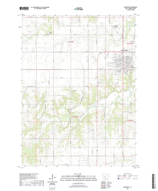Winterset Iowa US Topo Map Image