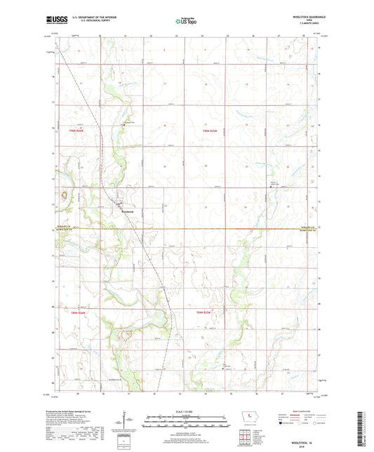 Woolstock Iowa US Topo Map Image