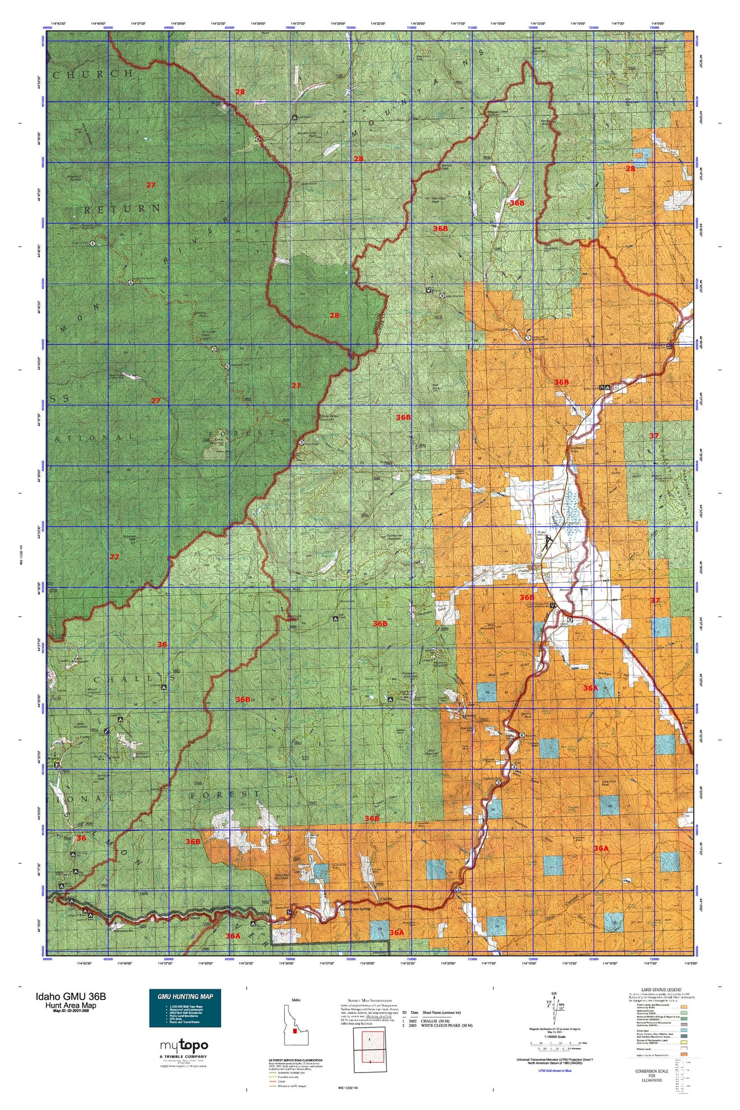 Idaho GMU 36B Map Image