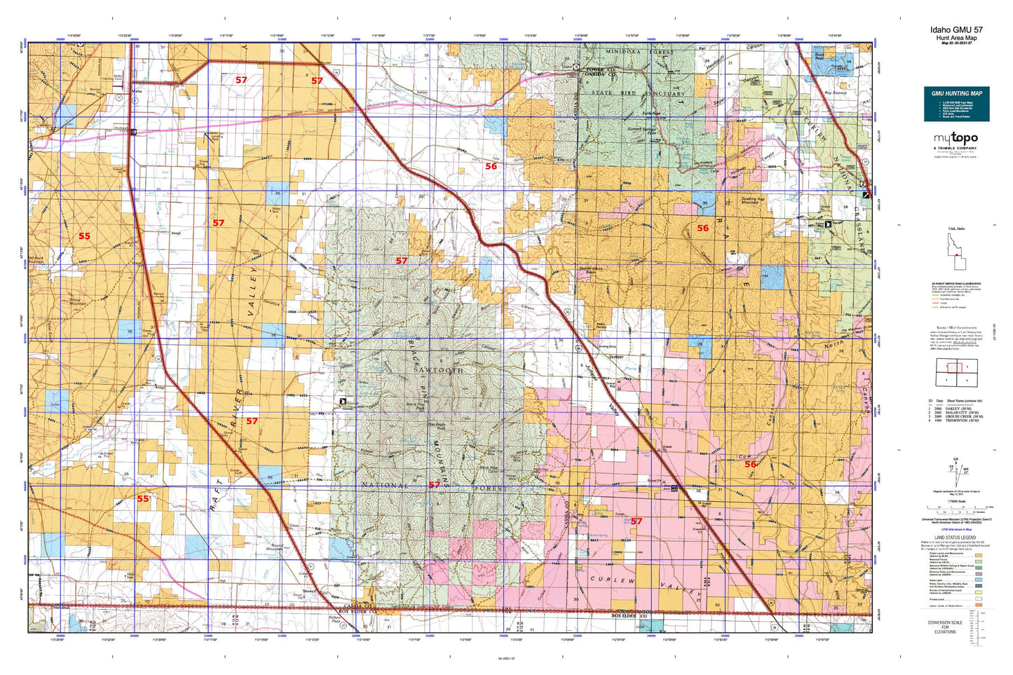 Idaho GMU 57 Map Image