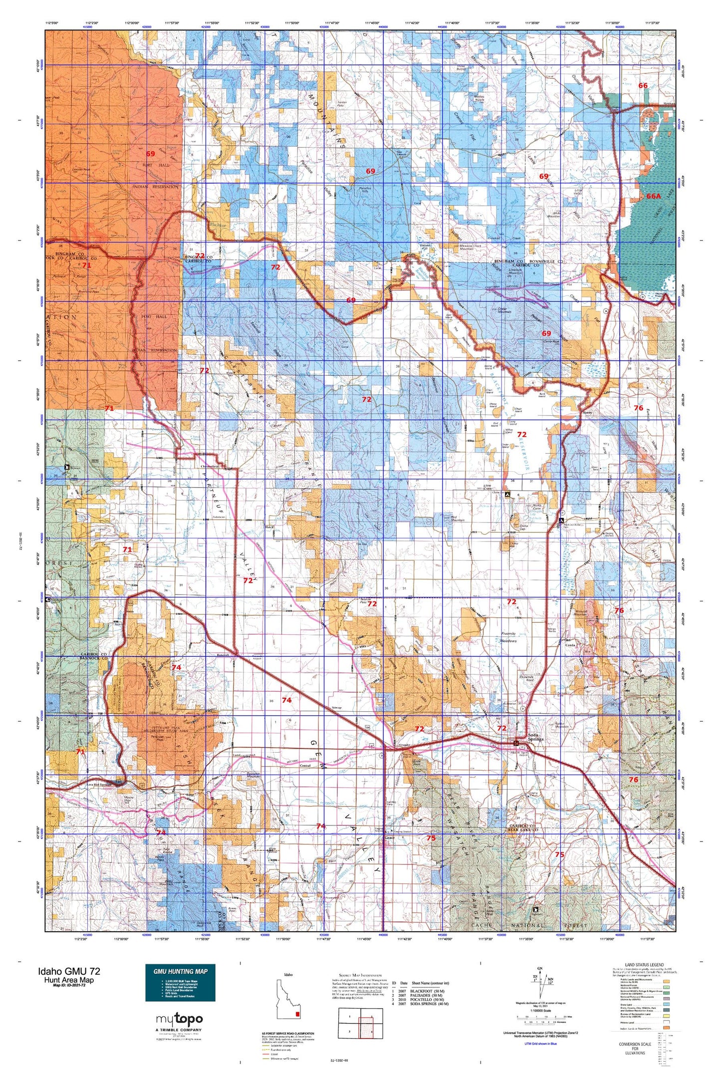 Idaho GMU 72 Map Image