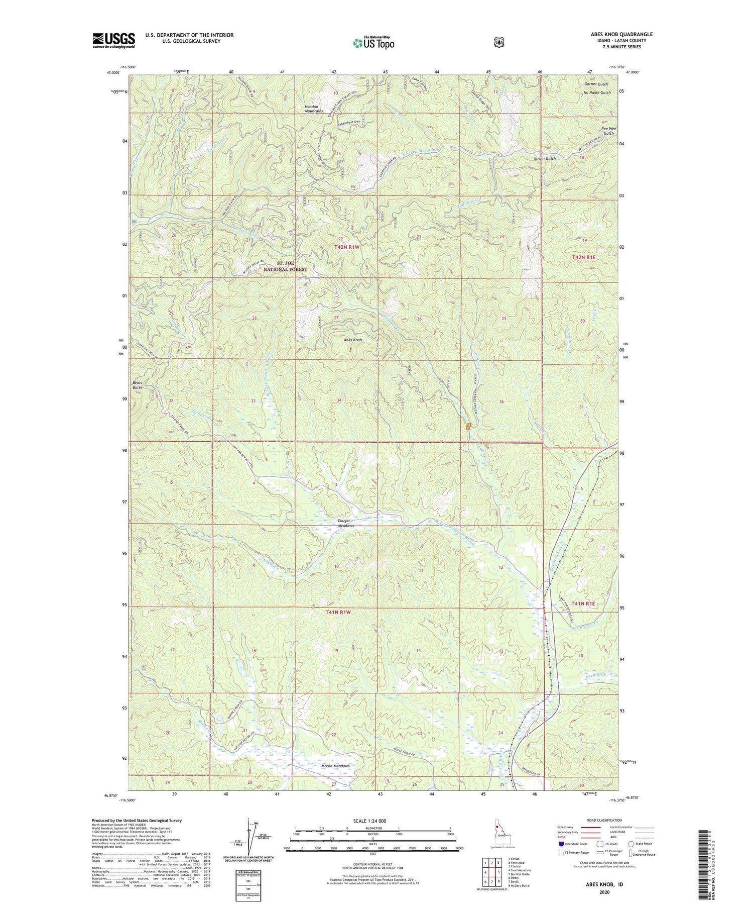 Abes Knob Idaho US Topo Map Image