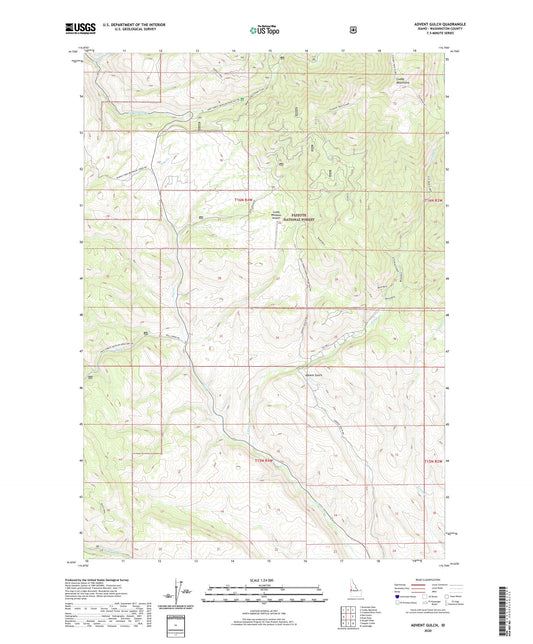 Advent Gulch Idaho US Topo Map Image