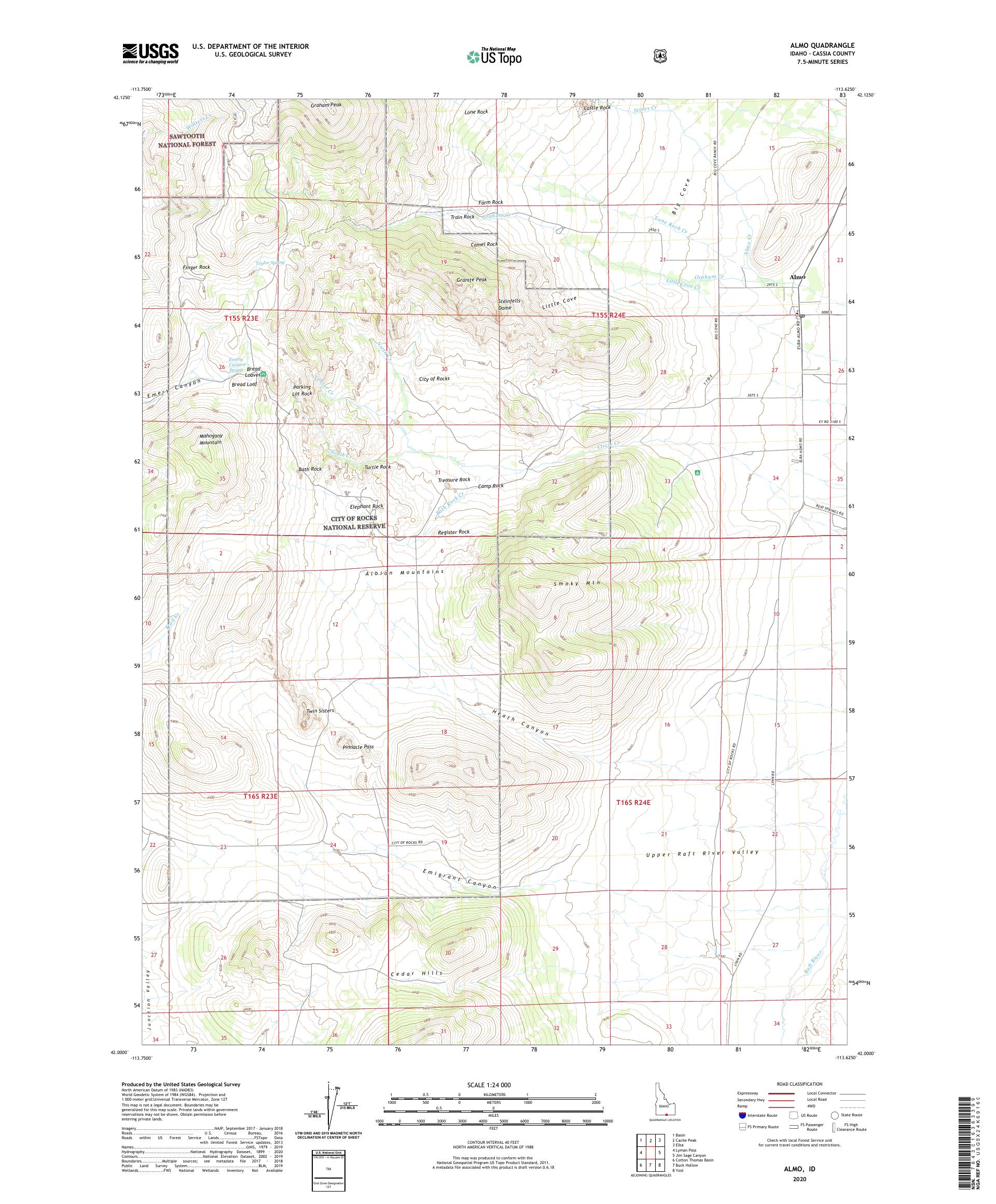 Almo Idaho US Topo Map – MyTopo Map Store