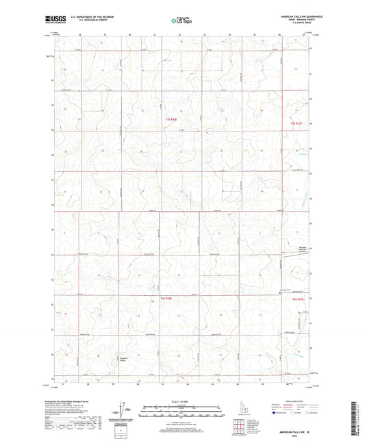 American Falls NW Idaho US Topo Map Image