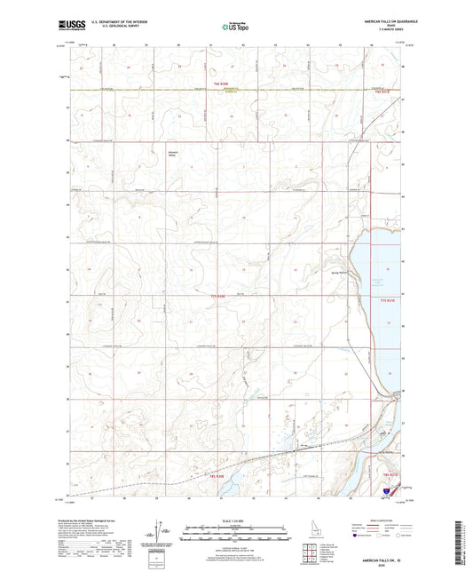 American Falls SW Idaho US Topo Map Image
