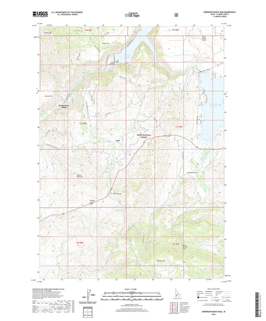 Anderson Ranch Dam Idaho US Topo Map Image