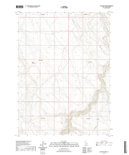 Antelope Creek Idaho US Topo Map Image