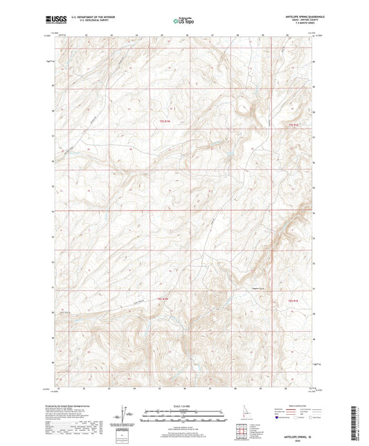 Antelope Spring Idaho US Topo Map Image