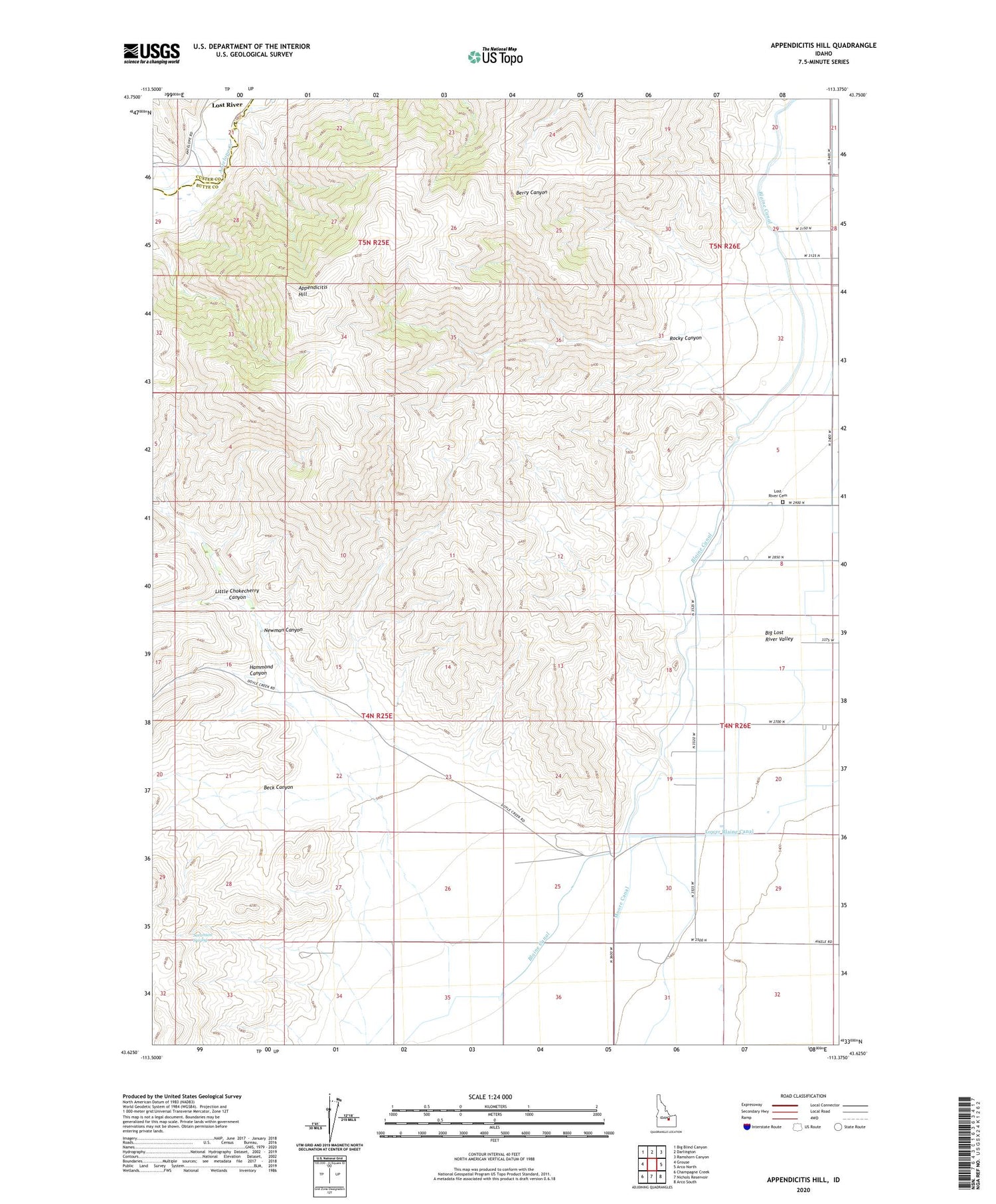 Appendicitis Hill Idaho US Topo Map Image