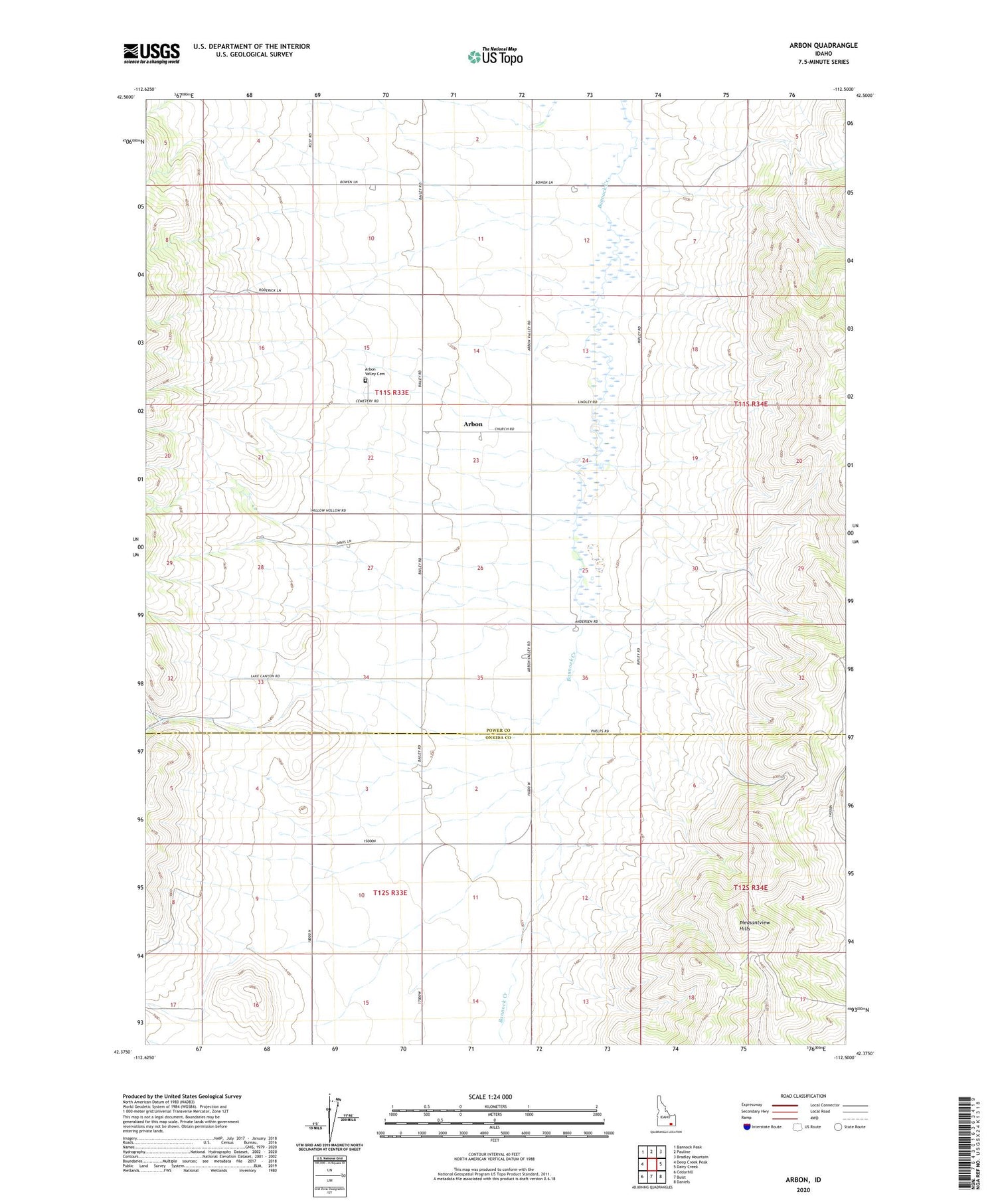 Arbon Idaho US Topo Map Image