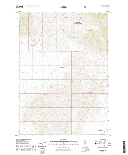 Arco Hills Idaho US Topo Map Image