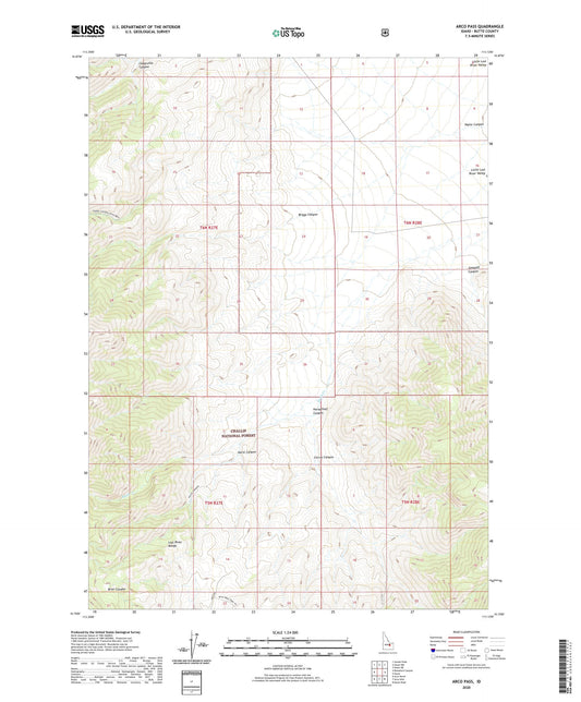 Arco Pass Idaho US Topo Map Image