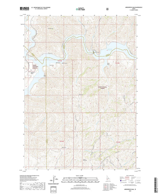 Arrowrock Dam Idaho US Topo Map Image