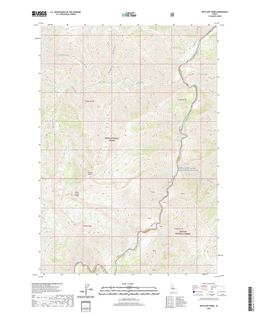 Artillery Dome Idaho US Topo Map Image