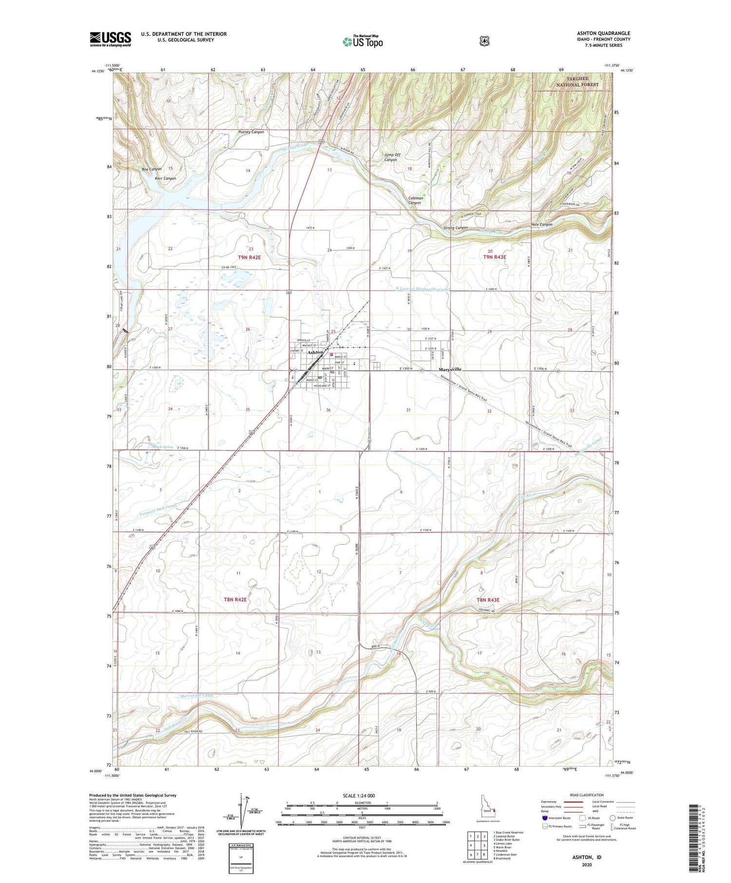 Ashton Idaho US Topo Map Image