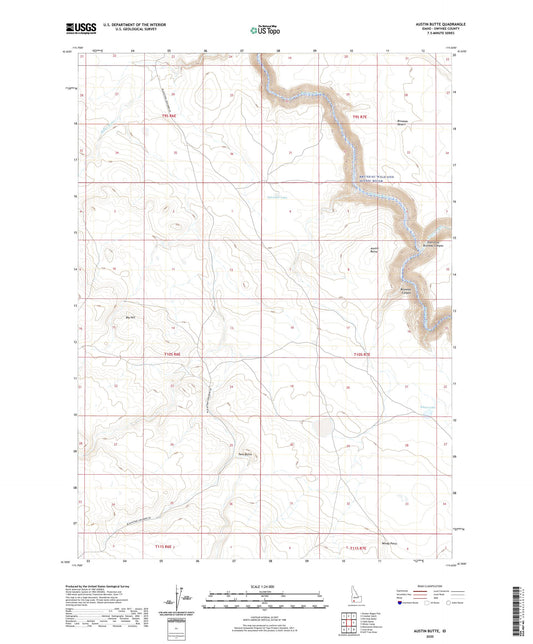 Austin Butte Idaho US Topo Map Image