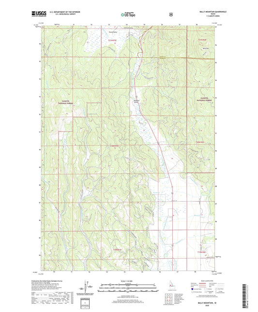 Bally Mountain Idaho US Topo Map Image