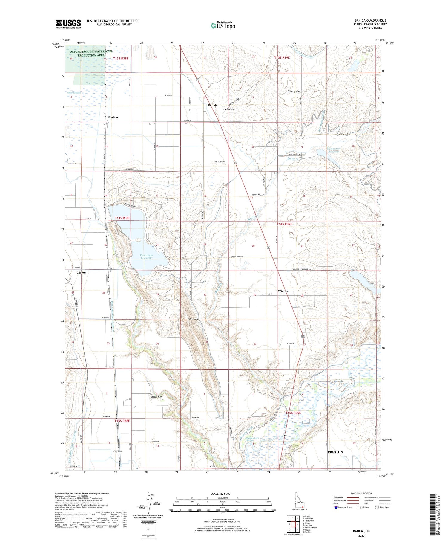 Banida Idaho US Topo Map Image