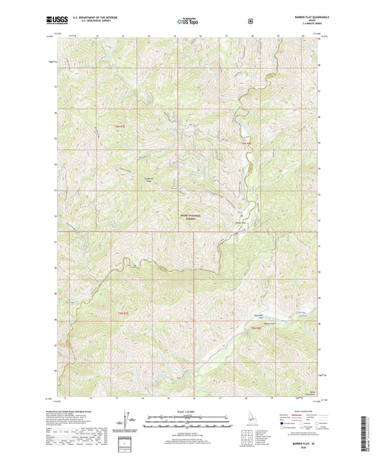 Barber Flat Idaho US Topo Map Image
