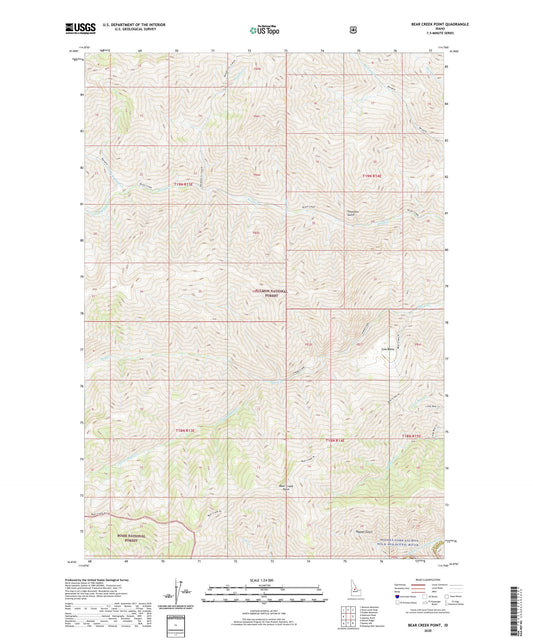 Bear Creek Point Idaho US Topo Map Image