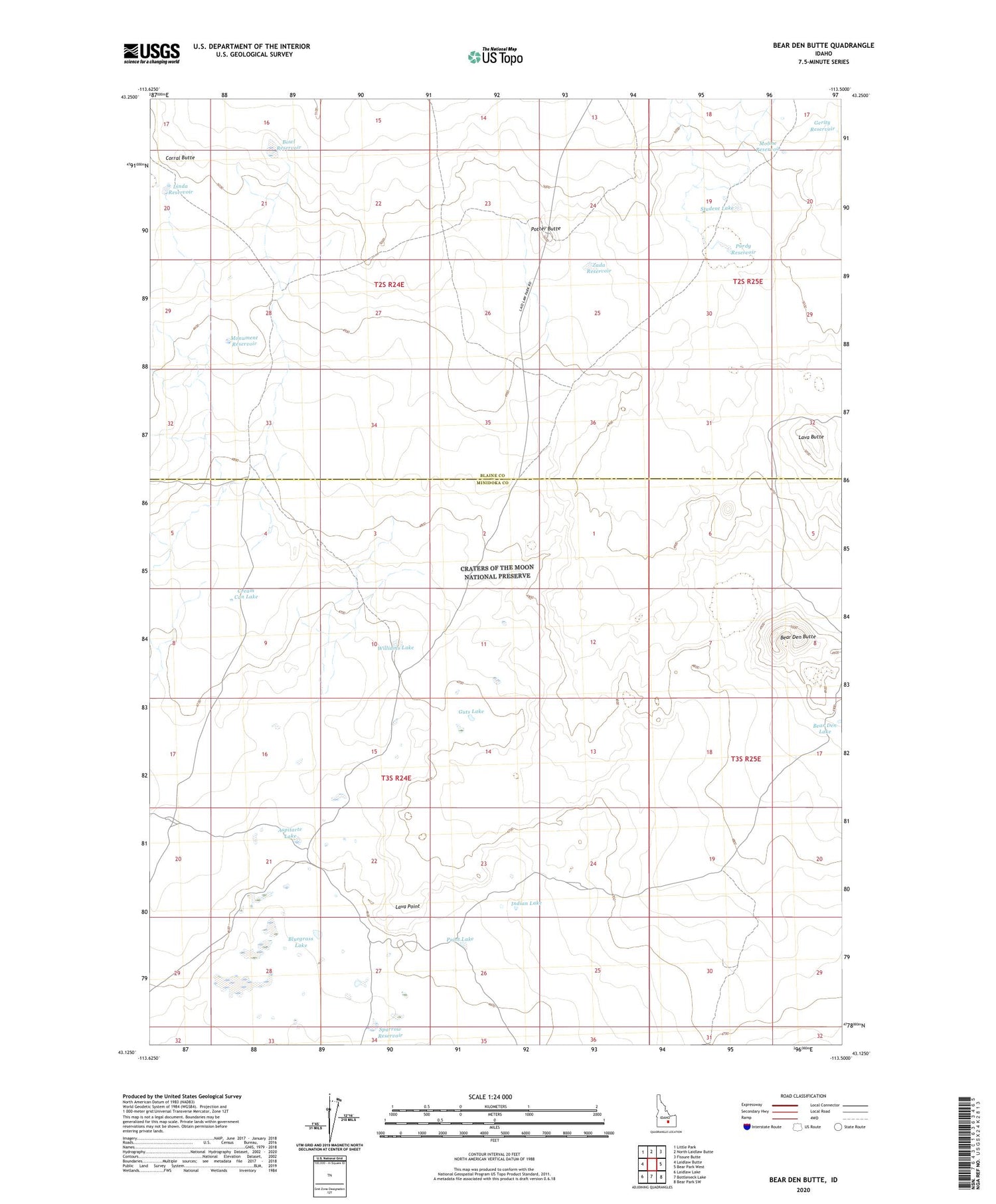 Bear Den Butte Idaho US Topo Map Image