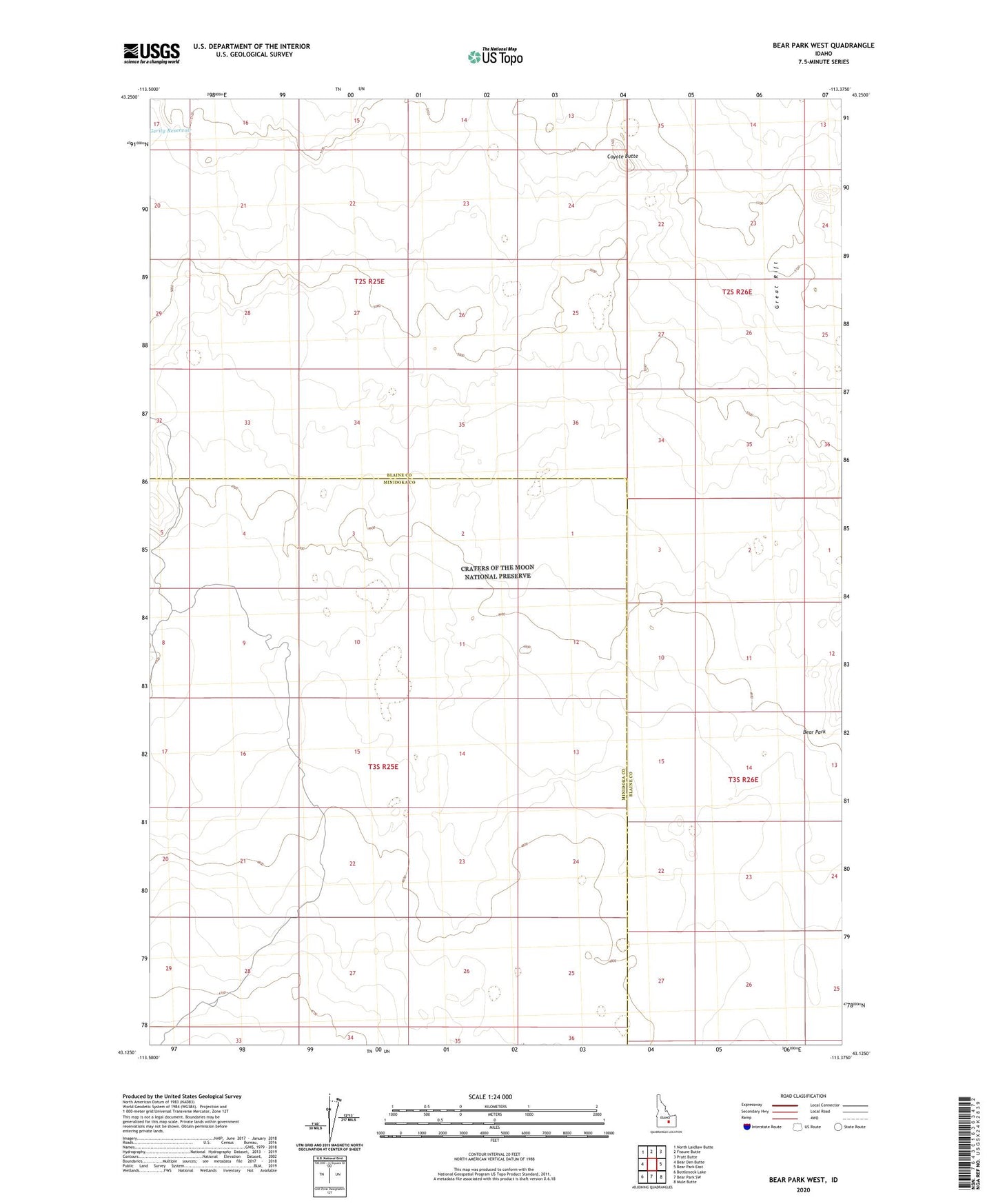 Bear Park West Idaho US Topo Map Image