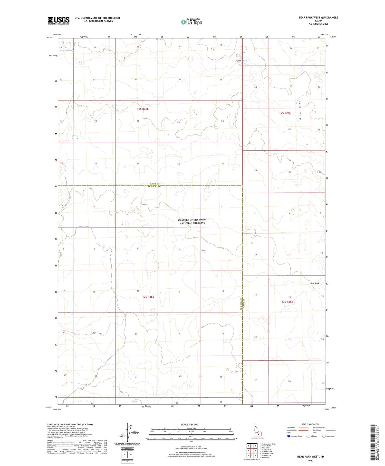 Bear Park West Idaho US Topo Map Image