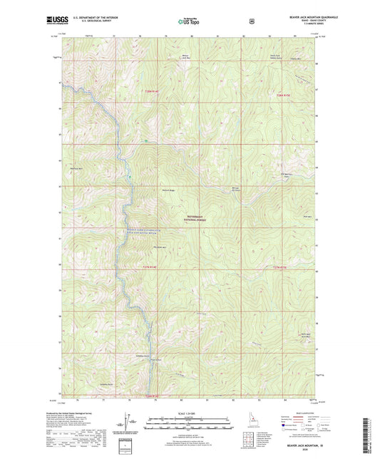 Beaver Jack Mountain Idaho US Topo Map Image