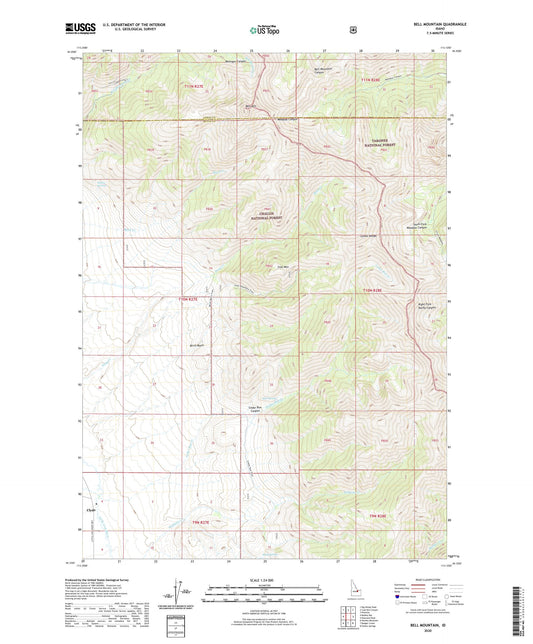 Bell Mountain Idaho US Topo Map Image