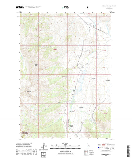 Big Black Dome Idaho US Topo Map Image