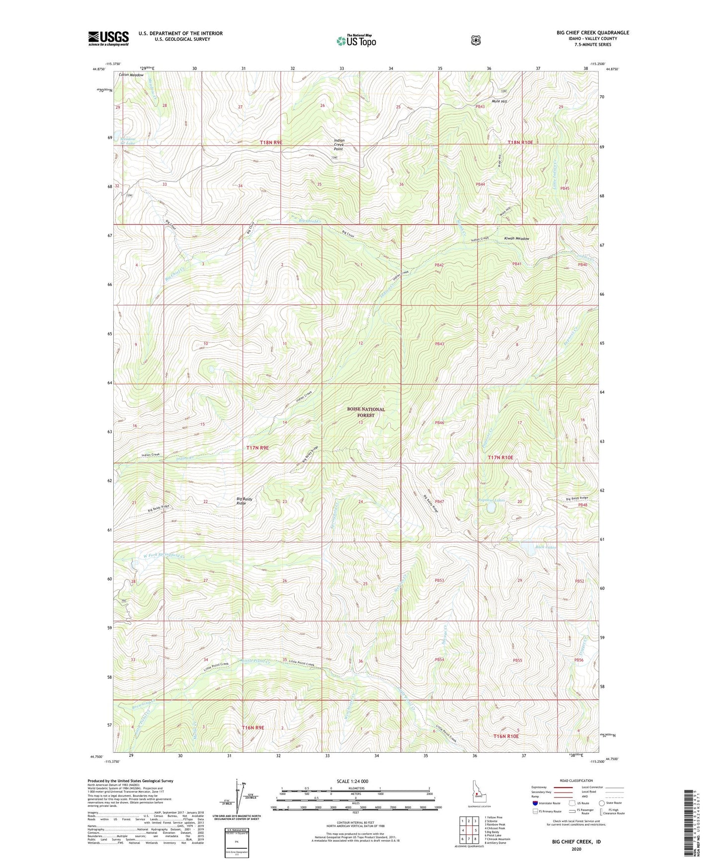 Big Chief Creek Idaho US Topo Map Image