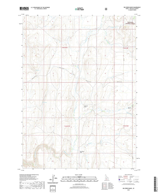 Big Creek Ranch Idaho US Topo Map Image
