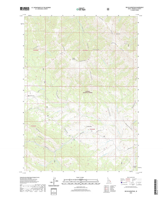 Big Elk Mountain Idaho US Topo Map Image