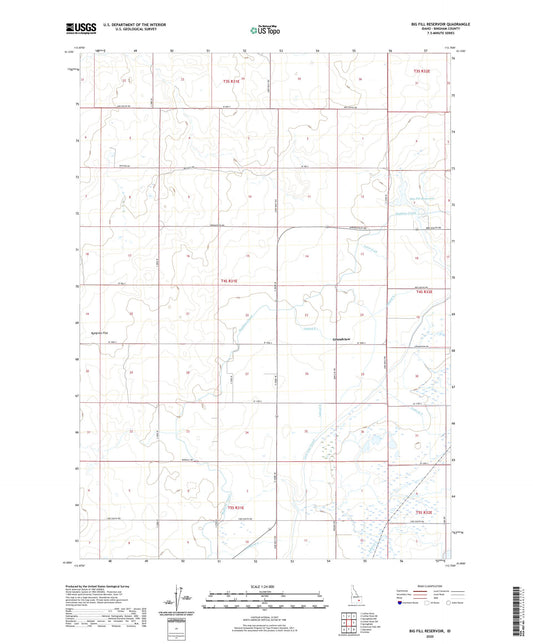 Big Fill Reservoir Idaho US Topo Map Image