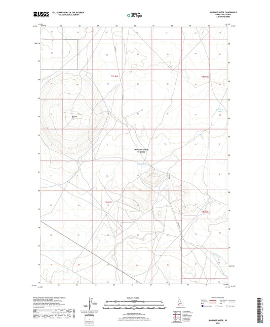 Big Foot Butte Idaho US Topo Map Image