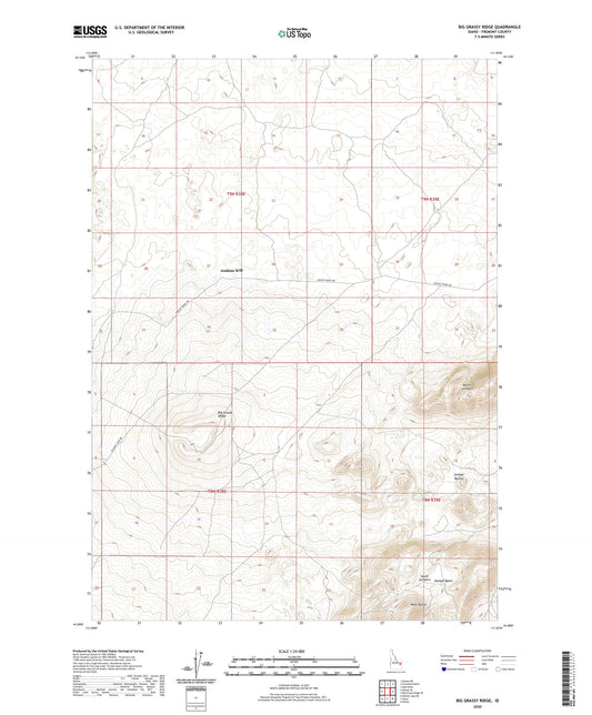 Big Grassy Ridge Idaho US Topo Map Image