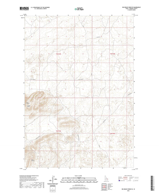 Big Grassy Ridge SE Idaho US Topo Map Image